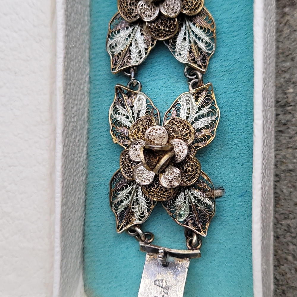 MCM Filigree linked floral rosette bracelet  Spritzer & Fuhrmann - Picture 3 of 16
